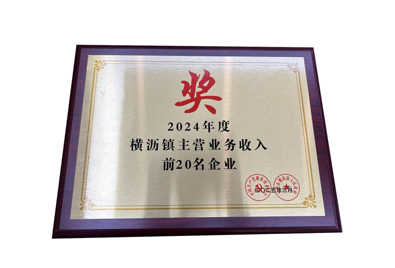 2024年度橫瀝鎮(zhèn)主營業(yè)務(wù)收入前20名企業(yè)獎(jiǎng)